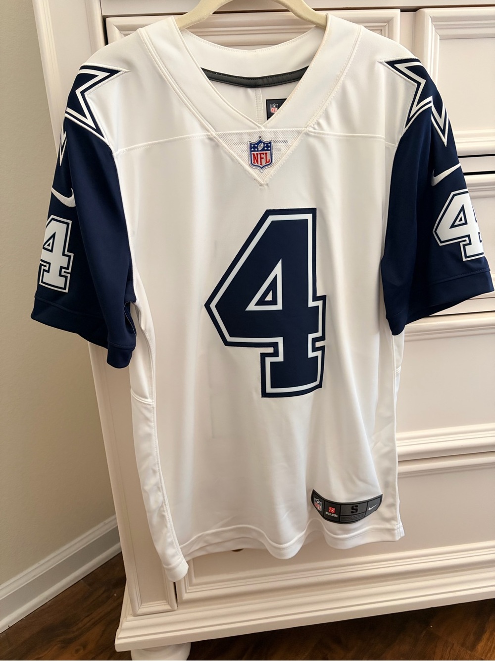 Nike Dallas Cowboys #4 Prescott unisex White and Navy Jersey